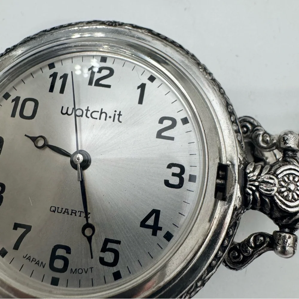 Vintage Train Pocket Watch Pendant